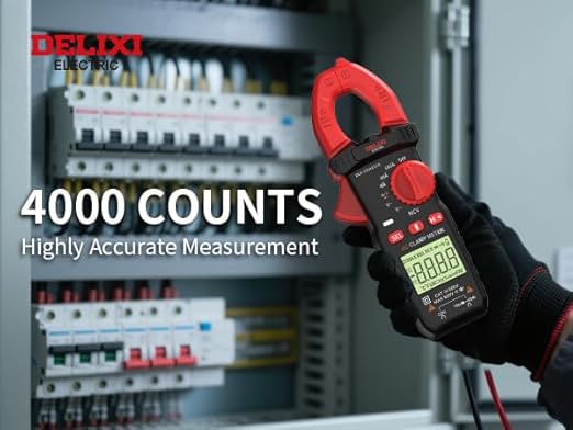 Digital Clamp Meter 4000 Counts Multimeter Tester, Professional 600A AC Current & Voltage Tester with Auto-Ranging, 600V AC/DC Voltage, Resistance, Continuity, Diode, NCV for Industrial and Home Use