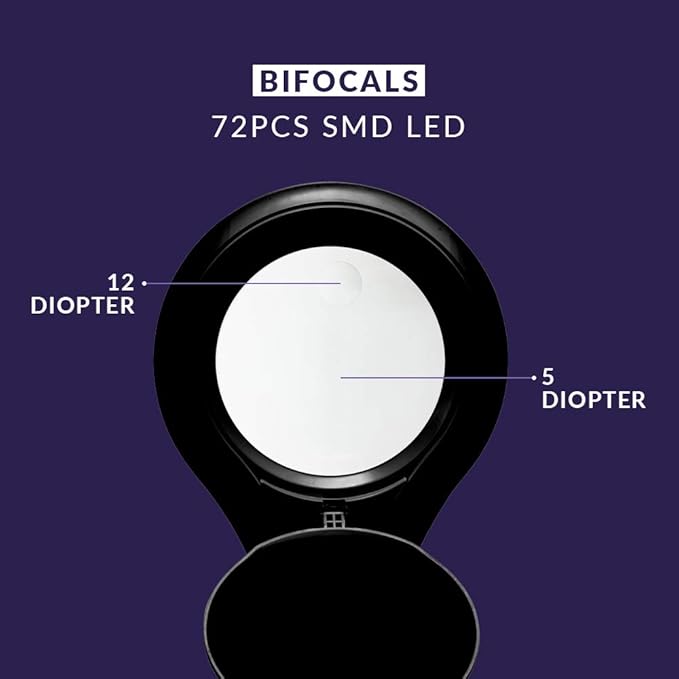 Neatfi LED Magnifying Lamp with Clamp, Dimmable, 6500K Color Temperature, Glare-Free, for Sewing, Painting, Jewelry Making, and Reading (Black, 6 Inch Glass Lens)