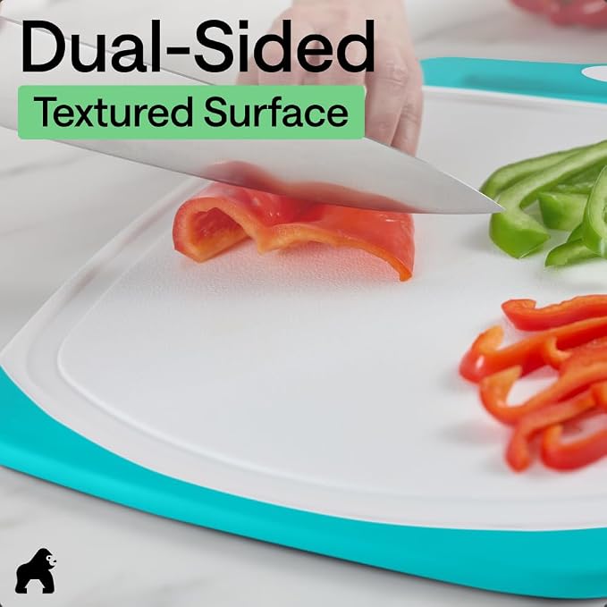 GORILLA GRIP BPA-Free Reversible Kitchen Cutting Board Set of 3, US Designed - Image 6
