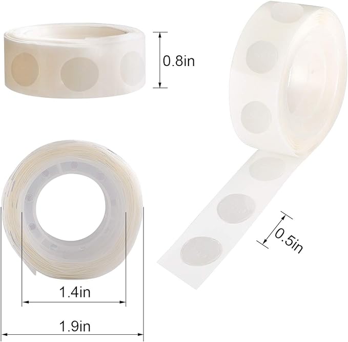 gegemaoyi 1600pcs Glue Point Clear Balloon Glue Removable Adhesive Dots Double - Image 2