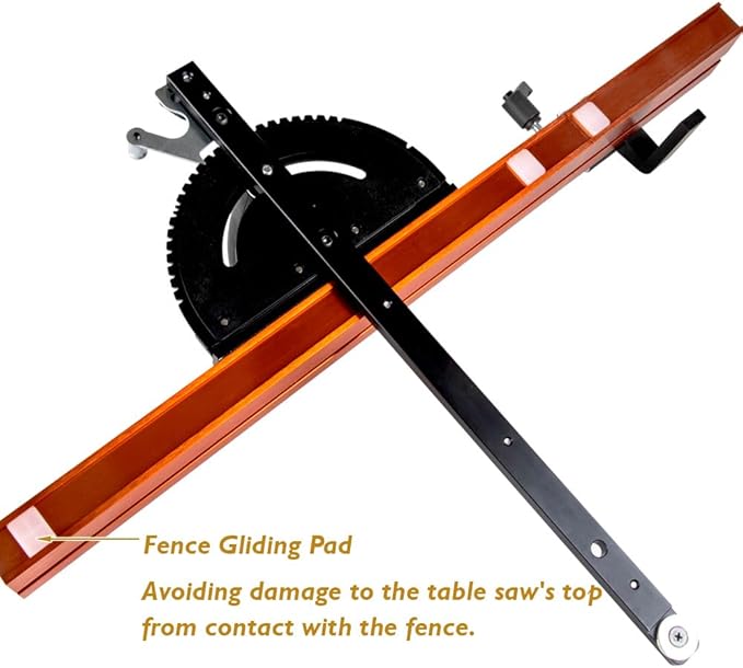 O’SKOOL Miter Gauge Extension Fence System with Standard Slot and Stop Holes,Telescoping Fence and Flip Stop