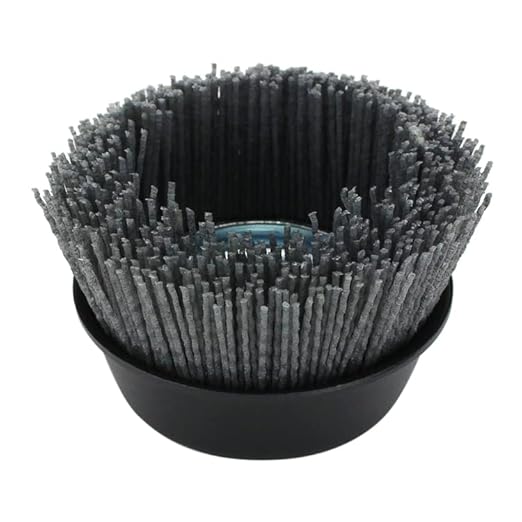 BHA 4" Abrasive Filament Nylon Bristle Cup Brush, 5/8-11 Threat Arbor - Gray (80 Grit)