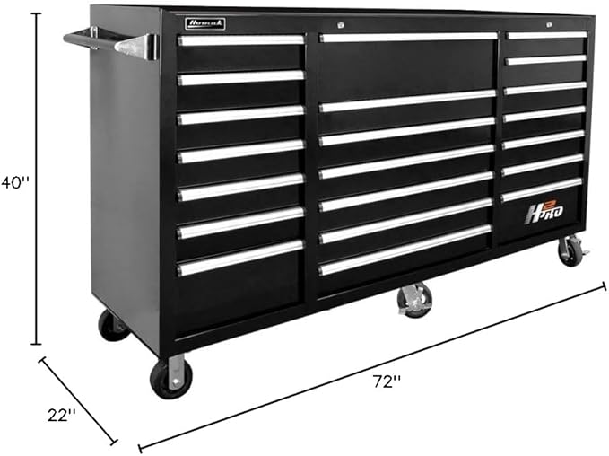 Homak H2PRO Series 72-Inch 21-Drawer Rolling Cabinet