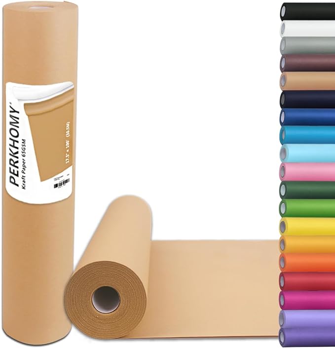 PerkHomy Brown Kraft Paper Roll 17.5" x 1 by PerkHomy