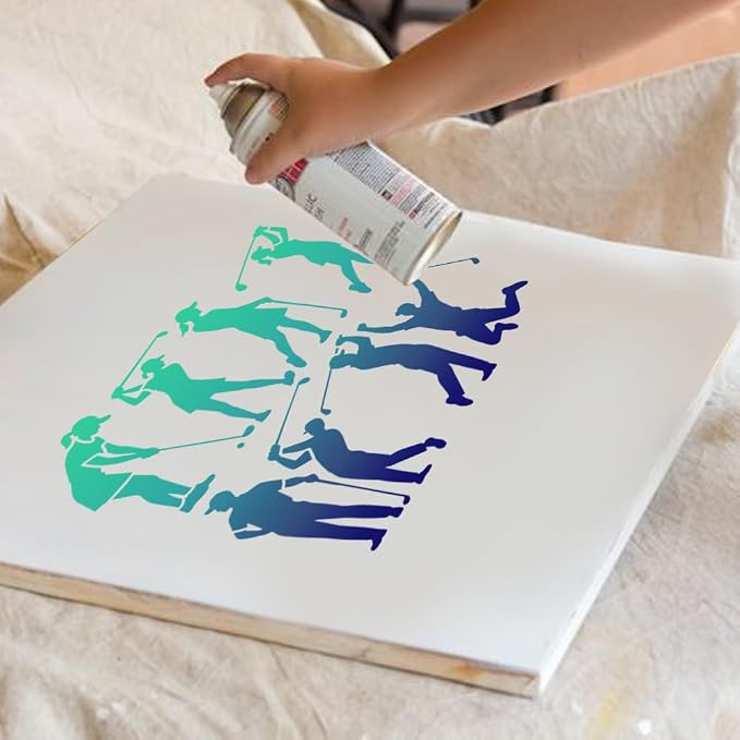 4Pcs Golfer Stencils for Painting, 11.8"x11.8" Reusable Play Golf Stencil - Image 6