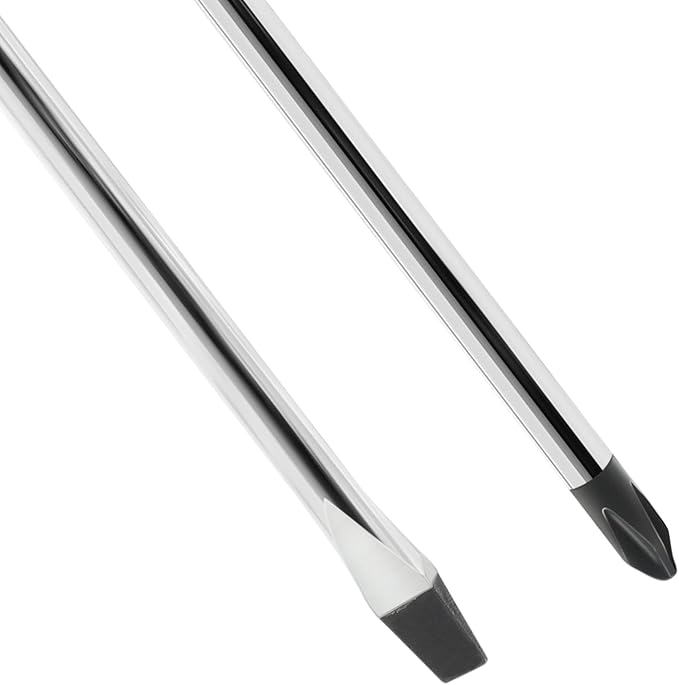 Piutouyar Magnetic Screwdriver Set 2 PCS, 5 Inch Steel Shaft Magnetic 5mm Phillips and Flat Head Tips Screwdriver for Computer Repairing, Automobile Tools and Home Appliances
