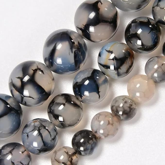 Zenkeeper 108Pcs Dragon Vein Agate Beads by Zenkeeper