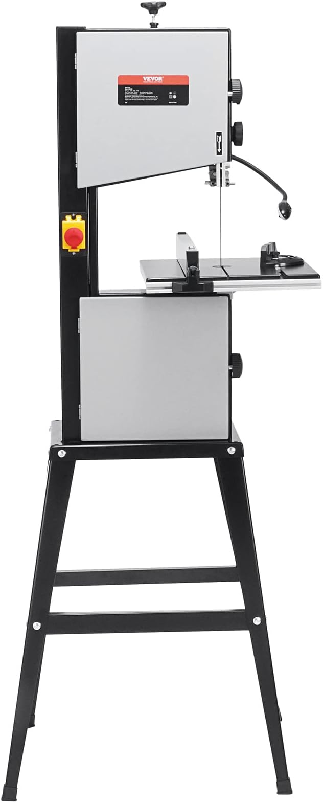 VEVOR Band Saw with Stand, 10-Inch, 560 & 1100 RPM Two-Speed Benchtop Bandsaw, 370W 1/2HP Motor with Metal Stand Optimized Work Light Workbench Fence and Miter Gauge, for Woodworking Aluminum Plastic