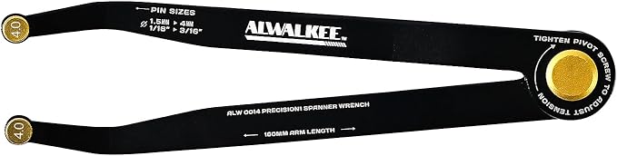 25-Piece Pin Wrench Set with Case, Precision Spanner Wrench - Adjustable Hook Spanner for Bearings, Pulleys & Obscure Fasteners - Metric & Imperial Steel Pins, 160mm Arms, 180° Rotation