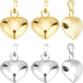 Beebeecraft 10Pcs 2 Colors Heart Charms 18K Gold Plated & 925 Sterling Silver by Beebeecraft