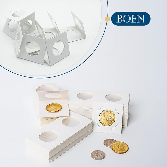 Boen 300PCS Coin Flips in 6 Sizes Cardboard Coin Holders - Image 4