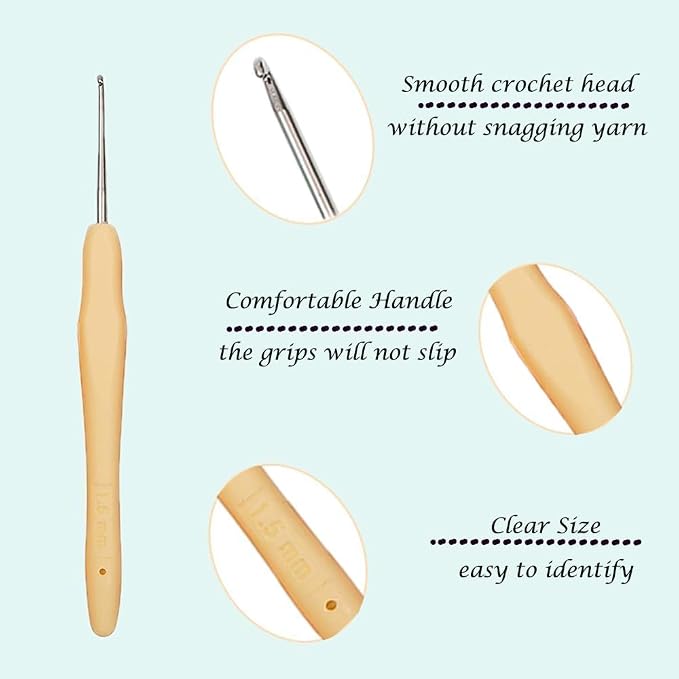 Yarniss 10 Size Small Crochet Hooks, Ergonomic Crochet Hooks - Image 2