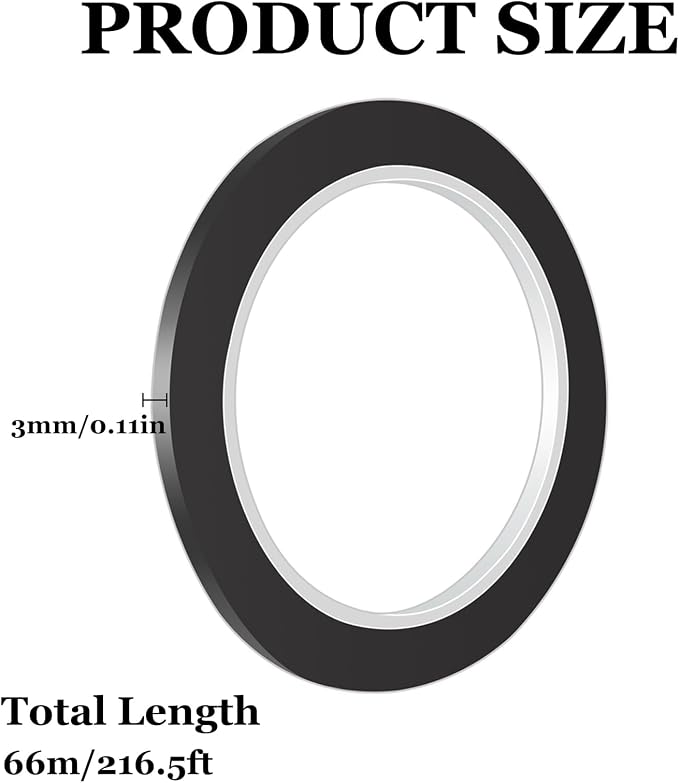 CANIPHA Black Stained Glass Lead Lines, Faux Lead Lines, 216.5ft Roll, PET - Image 2