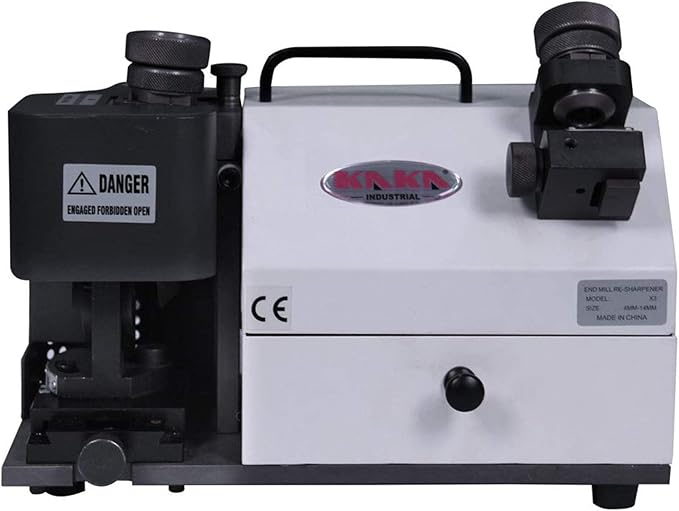 KAKA INDUSTRIAL TX-X3 4-14 mm Drill Bits and End Mill Re-Sharpener - Grinder with 6 Collets - Portable CNC Router Bit Sharpener - Adjustable Angle