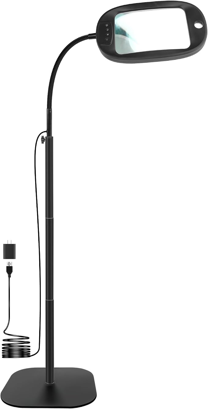 Floor Magnifying Glass with Light and Stand, 30X & 10X Floor Magnifying Lamp - Image 9