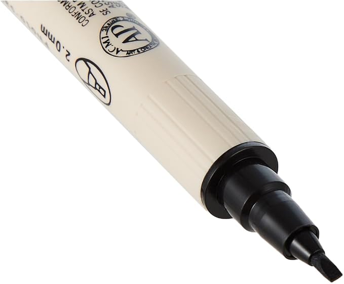 Zig Memory System Calligraphy Dual Tip Marker, Pure Black Pack of 6 - Image 4