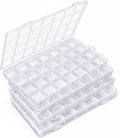 IOOLEEM 28 Grids Plastic Bead Organizer Box, Organizer Container Storage Box by IOOLEEM