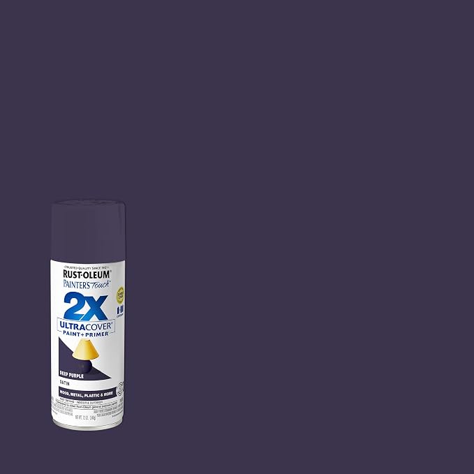Rust-Oleum Painter's Touch 2X Ultra Cover Spray Paint, Satin Deep Purple | - Image 2