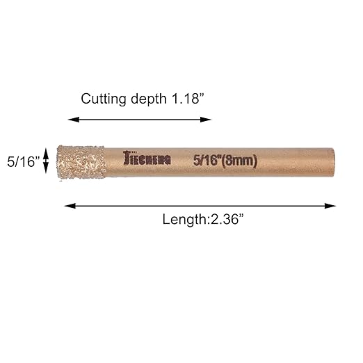 5/16 inch Diamond Hole Saw for Ceramic, Porcelain, Tile, Glass, Granite, Quartz, Marble, Gemstone – Dry Drilling, 10pcs
