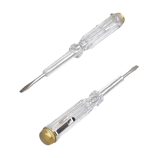 Fielect 2pcs Tester Screwdriver, Voltage Detector Pen Light Circuit Tester Electric Test Pen Screwdriver AC/DC 100-500V