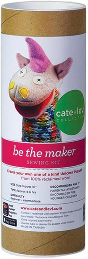 Cate & Levi - Hand Puppet Making Kit - Premium Reclaimed Wool - Machine Washable by CateLevi