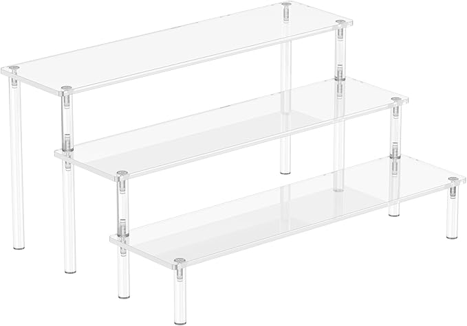 Acrylic Display Risers, 3 Tier Perfume Organizer, Dessert Shelves by Aredpoook