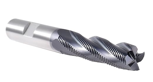 Accusize Industrial Tools 1/2'' Fine Tooth M42 8% Cobalt Tialn Roughing End Mill, 1/2'' Shk Dia, 2'' Flute Length, 4'' Oal, 4 Flute, 1104-0120