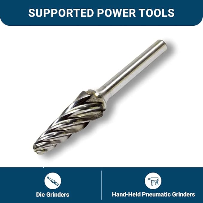 Benchmark Abrasives Ball Shape Premium Tungsten Carbide Burr with 1/4 Inch Shank Aluminum Cut Rotary Tool, Engraving Tool for Non-Metals Shaping Carving (SL-4NF)