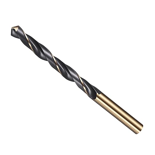 Drill Bit, 10mm Cutting Diameter, 4341 HSS Gold and Black 118° Cutting Angle Number Jobber Bits - (Applications: for Drilling Soft Metal Plastic Wood), 1-Pieces