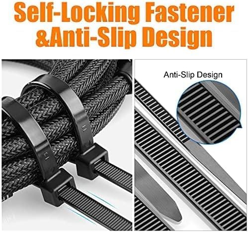 Black Zip Ties 1000 Pcs,TDEBSSY 12in Long 70lb Heavy Duty Cable Ties 4.8mm Wide Self Locking Nylon Zip Ties UV Resistant Strong Wire Ties with 32 kg Tensile Strength (12in/70lbs)