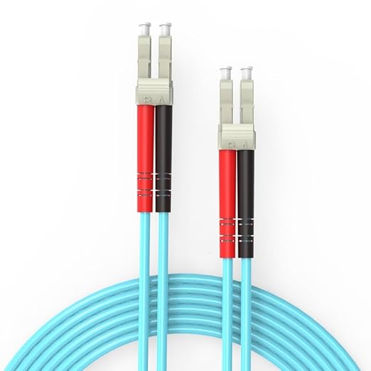 Fiber Patch Cable,10G/Gigabit Fiber Optic Cables with LC to LC Multimode OM3 Duplex 50/125 OFNP 5M（1Pack
