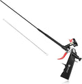 Lytool Spray Foam Gun with 12.6” Extension Rod PTFE Non Stick Barrel Copper Nozzle Adjustable Flow Caulking Gun with Cleaning Brush for Insulation Sealing Compatible with PU Foam Cans Easy to Clean