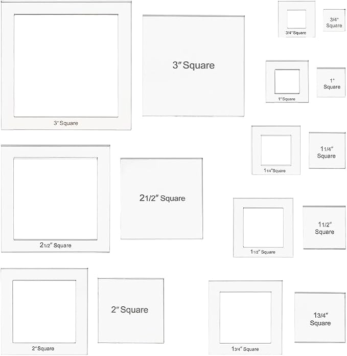 BENECREAT 16 Sizes Square Quilting Template, Acrylic Intricate Sewing Machine - Image 2