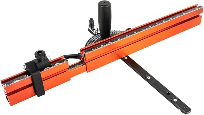 O’SKOOL Miter Gauge Extension Fence System with Standard Slot and Stop Holes,Telescoping Fence and Flip Stop