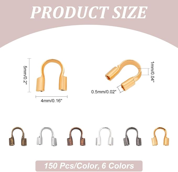 PH PandaHall 900pcs 6 Colors Brass Wire Guardian Wire Cable Protectors - Image 2