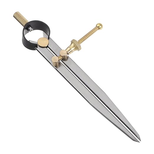 Spring Joint Caliper - [6 Inch] Carbon Steel Spring Divider Caliper with Brass Fulcrum for Metalworking Drawing Use, Flat Leg