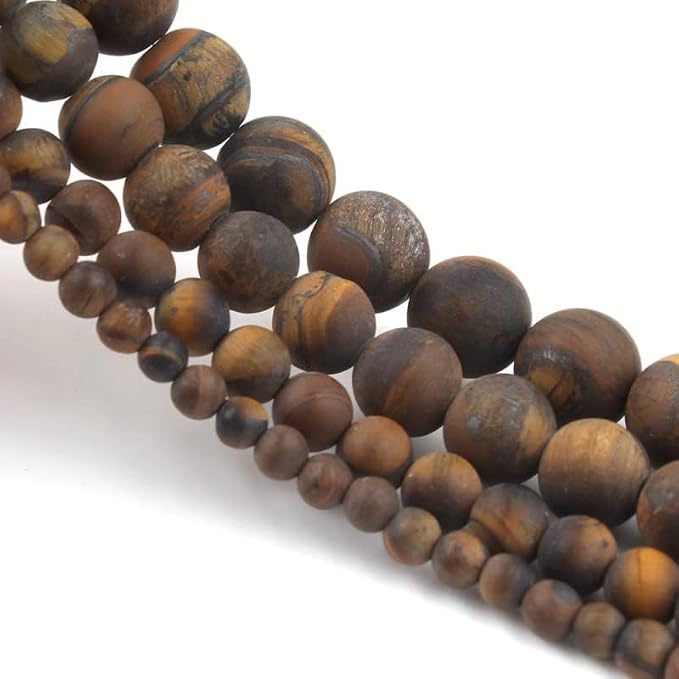 10mm Matte Classic Tiger Eye Bead, 15-Inch Matte Round Loose Stone Beads - Image 6