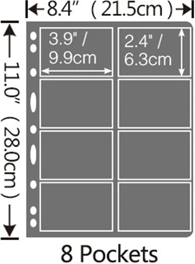 MUDOR Stamp Pages for Stamp Collection Album Binder Book, 10 Sheet 8 Grids | - Image 2