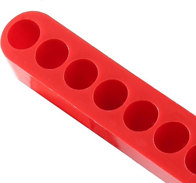 20Pcs 11 Holes Hex Shank Screwdriver Bit Holder, Plastic Screwdriver Head Storage Case, Drill Bit Storage Case, Screwdriver Head Holder Organizer Fit for 1/4 Inch Hex Shank, Red