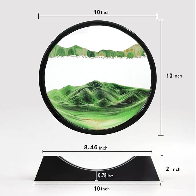 SOFLIY 3D Dynamic Sand Art Liquid Motion, Moving Sand Art Picture Round Glass - Image 6