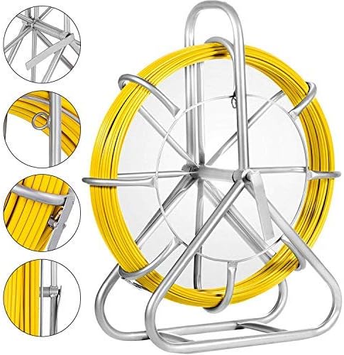 Fish Tape Fiberglass Reel Wire Cable Running Rod Duct Rodder Fishtape Puller 6mm (6mm)