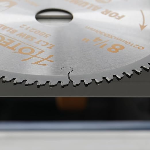 Hoteche 8-1/4-Inch Circular Saw Blade for Aluminum 80-Tooth Tungsten Carbide-Tipped Blade High-Performance Professioal Saw Blade for Miter Saw and Table Saws with 1-inch, 13/16-inch, 5/8-inch Arbor