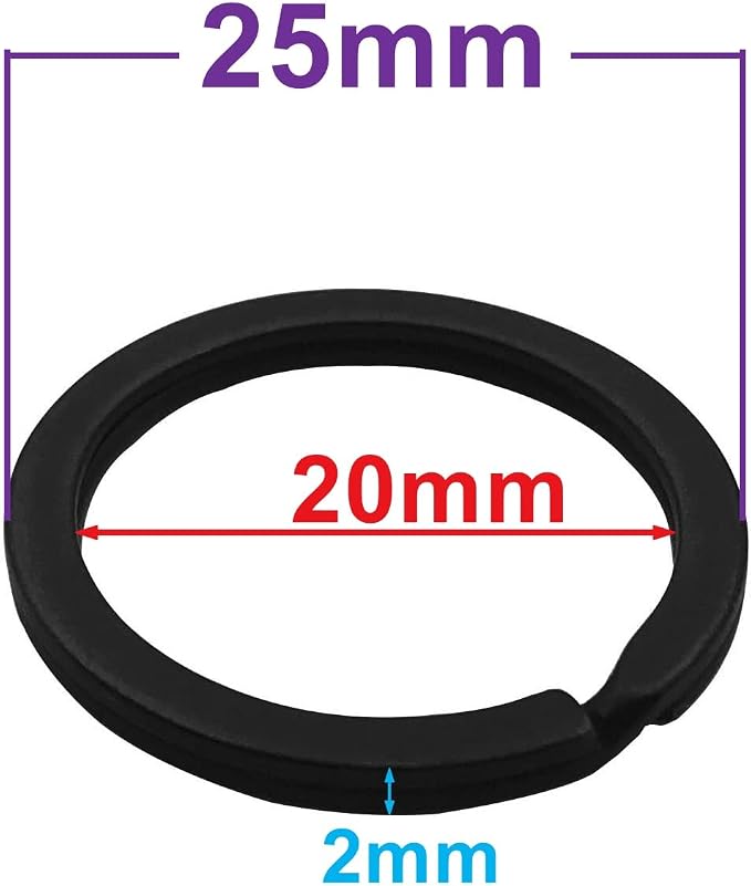 20 Pack Key Ring Keychain 1 Inch 25mm Diameter Metal Flat Split Key Chains Rings - Image 4