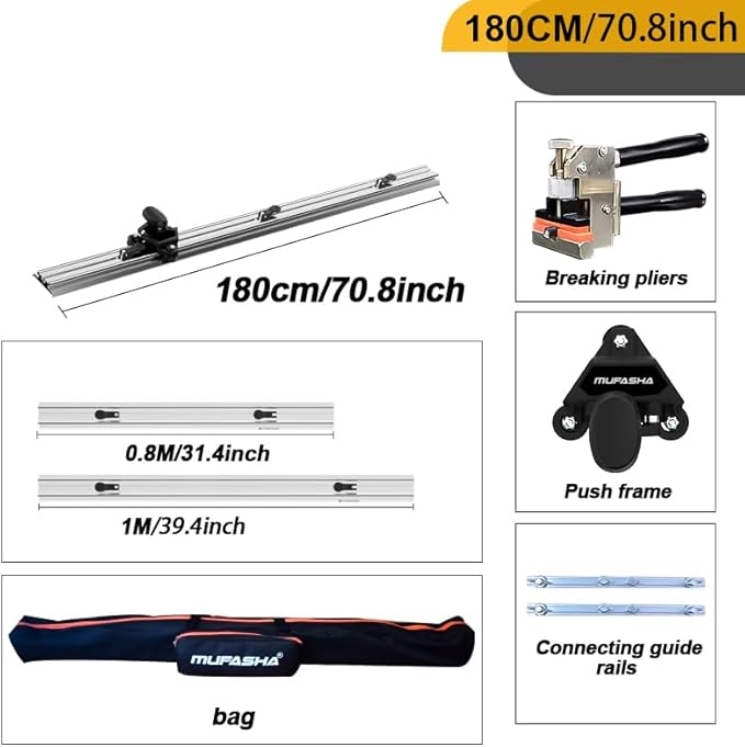 70 Inch Large Manual Tile Cutter with Aluminum Alloy Rails Porcelain Ceramic Tile Cutter With Case Cutting Length Up To 62.9 Inches