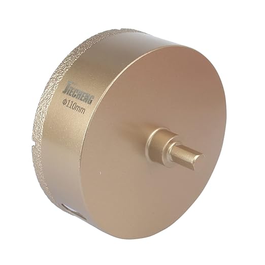 Brazed Diamond 4-3/8 inch Hole Saw with Center Drill Bit for Ceramic,Porcelain,Tile,Glass,Granite Quartz,Marble,Gemstone,Dry Drilling 110mm