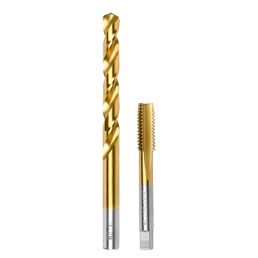 7/16"-14 UNC Tap and U Drill Bit Kit, M2 HSS Drill and Tap Set, Combination of Drill and Tap Kit for Metal