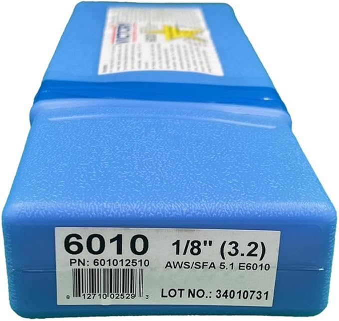 6010 Welding Rod 1/8", E6010 Stick Welding Electrodes 5Lbs with Smooth Stable Arc E6010 1/8" (1/8" 5 Pound Box) E6010-125-5