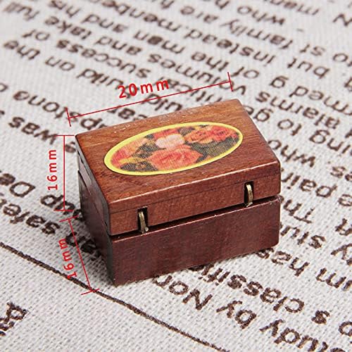 Acxico 1Pcs 1:12 Mini Miniature Wooden Jewelry Box Bedroom Accessories Mini - Image 6