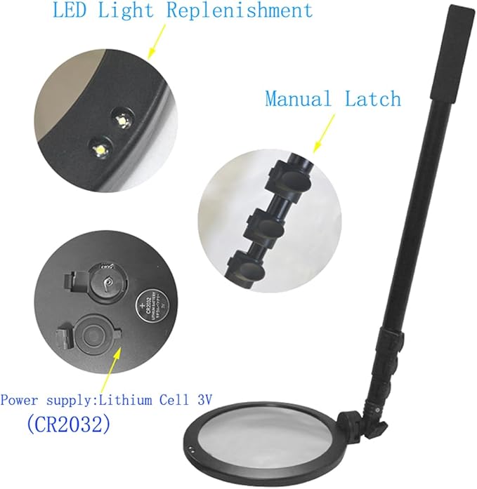 Generic Portable Vehicle Inspection Mirror with Extendable 16cm Acrylic Lens and Handle