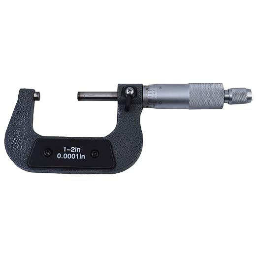 1-2 in Precision Outside Micrometer W/Box, Accuracy 0.0001 in, Professional Grade Precision Machinist Tool